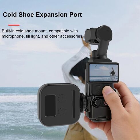 Anti-Drop Expansion Grip Kit for DJI Osmo Pocket 4/3 Expansion Strap Mount with Cold Shoe Port Anti Slip Wrist Strap Snap On Lock ABS PC for Pocket 4 Gimbal Camera in Kuwait