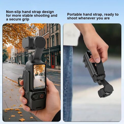Anti-Drop Expansion Grip Kit for DJI Osmo Pocket 4/3 Expansion Strap Mount with Cold Shoe Port Anti Slip Wrist Strap Snap On Lock ABS PC for Pocket 4 Gimbal Camera in Kuwait