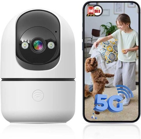 GBIUT Indoor Camera 5G&2.4G WiFi Cameras for Home Security Instant 911 Alert, 360° Pan/Tilt Baby Monitor/Dog/Pet Camera AI Motion Detection Night Vision, Speaker, US Cloud Storage (1-Pack) in Kuwait