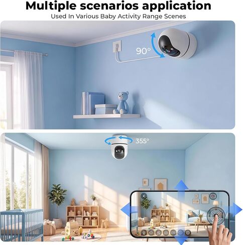 GBIUT Indoor Camera 5G&2.4G WiFi Cameras for Home Security Instant 911 Alert, 360° Pan/Tilt Baby Monitor/Dog/Pet Camera AI Motion Detection Night Vision, Speaker, US Cloud Storage (1-Pack) in Kuwait