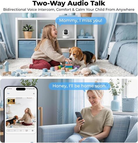 GBIUT Indoor Camera 5G&2.4G WiFi Cameras for Home Security Instant 911 Alert, 360° Pan/Tilt Baby Monitor/Dog/Pet Camera AI Motion Detection Night Vision, Speaker, US Cloud Storage (1-Pack) in Kuwait