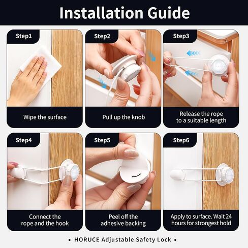 Upgraded Child Safety Cabinet Proofing (5-Pack) – Rotating Tightening System, No Excess Strap or Trimming, Strong Adhesive – Multi-Purpose for Kitchen, Fridge, Oven, Drawers (WHITE) in Kuwait