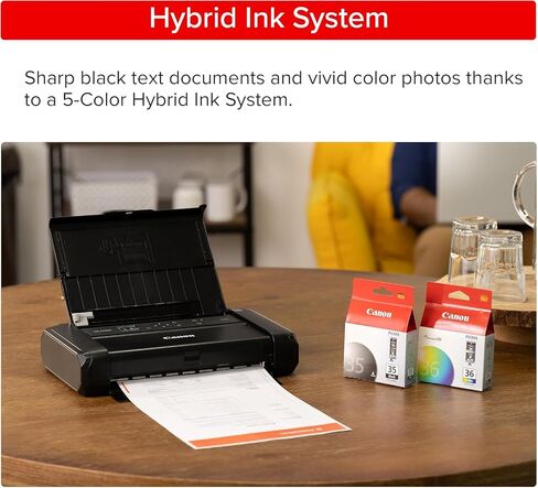 Canon PIXMA TR160 Mobile Printer for Travel, Remote Work, Invoices, Contracts, Letter Documents, Wireless Printing from Laptop and Phone (7069C002) + Cleaning Kit (6pc Bundle) in Kuwait