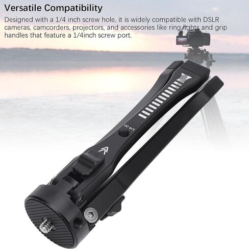 Generic Portable Aluminum Alloy Desktop Mini Tripod, Compact Lightweight Stand with 1/4 Inch Screw Hole 4 Adjustable Angles 45mm to 165mm Height 5kg Load, for DSLR Camera Camcorde in Kuwait