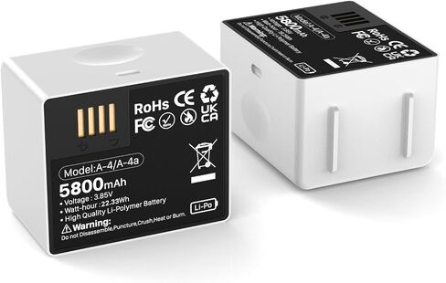 Upgrade 2pack 5800mAh for Arlo Pro 4 Battery, Long-Lasting Rechargeable Battery for Arlo Pro 5S 2K, Pro 4, Pro 3, Ultra 2 Cameras in Kuwait