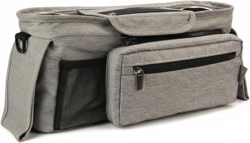 Universal Stroller Organizer, 2 Insulated Cup Holders, Pink | Stroller Caddy with Detachable Phone Bag & Shoulder Strap, Fits Most Strollers Like Uppababy, Baby Jogger, New Moms Gifts in Kuwait