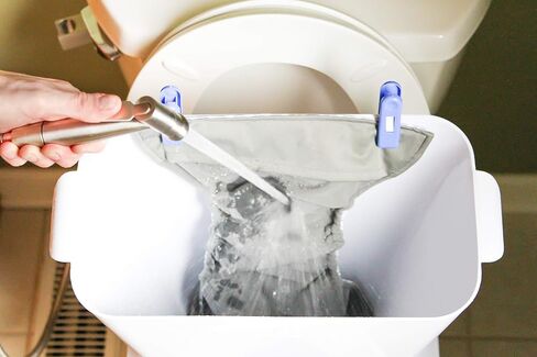 TinyTide RinseBuddy Cloth Diaper Spray Shield for Toilet – Helps Contain Splatter, Spray, Splash and Debris During Rinsing of Cloth Diapers, Shoes, Clothing in Hands-Free Bucket in Kuwait
