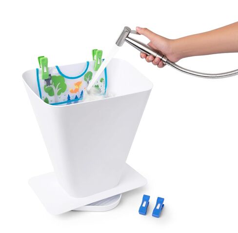TinyTide RinseBuddy Cloth Diaper Spray Shield for Toilet – Helps Contain Splatter, Spray, Splash and Debris During Rinsing of Cloth Diapers, Shoes, Clothing in Hands-Free Bucket in Kuwait