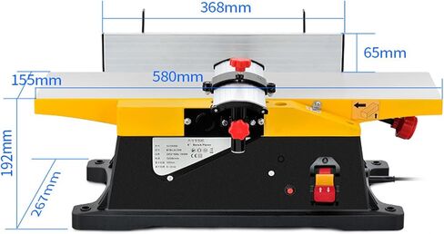 Electric Wood Jointer Planer, 1800W with Aluminum Table, 3mm Cutting Depth for Precision Woodworking in DIY and Small Workshops in Kuwait