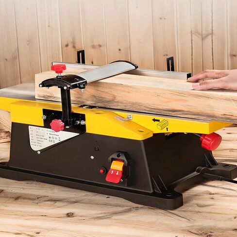 Electric Wood Jointer Planer, 1800W with Aluminum Table, 3mm Cutting Depth for Precision Woodworking in DIY and Small Workshops in Kuwait