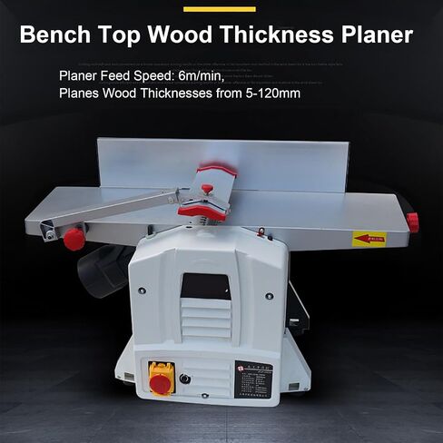 9000rpm Bench Top Wood Thickness Planer,Planer Feed Speed: 6m/min, Planes Wood Thicknesses From 5 To 120mm, for Wood and Bamboo in Kuwait