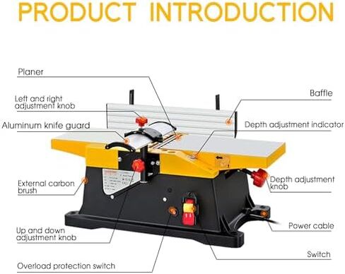 Benchtop Planer Thicknesser, Electric Wood Planer for Efficient Wood Cutting and Thickness Adjustment in Kuwait