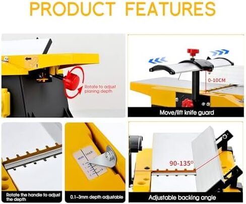 Benchtop Planer Thicknesser, Electric Wood Planer for Efficient Wood Cutting and Thickness Adjustment in Kuwait
