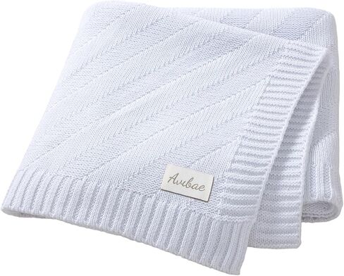 Avibae Cotton Knitted Baby Throw Blanket, Solid Color Swaddling Receiving Blanket for Newborn Boys and Girls 27×35 inches (Dark Green) in Kuwait