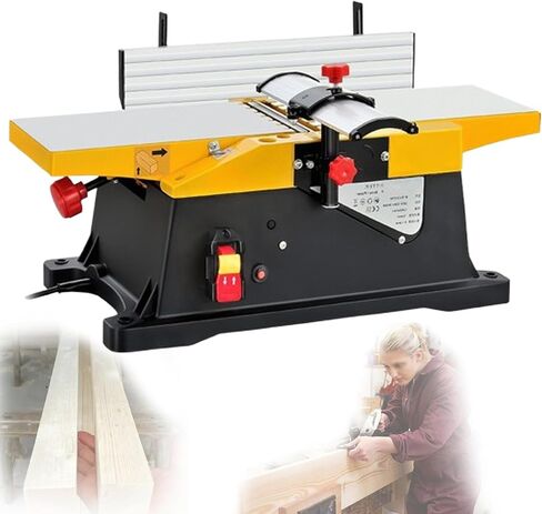 Wood Planer and Jointer,12000R/min, Aluminum Work Tables, 3mm Precision Cutting Depth, 1800W Compact for Small Workshops in Kuwait