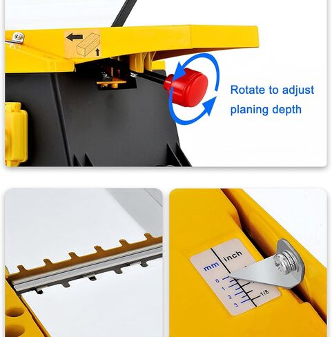 Wood Planer and Jointer,12000R/min, Aluminum Work Tables, 3mm Precision Cutting Depth, 1800W Compact for Small Workshops in Kuwait