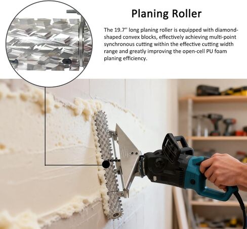 19.7Inch Foam Planer Open Cell Foam Planer Spray Foam Insulation Cutting Removal Tool for Polyurethane Sprayer Machine 110V 1800W in Kuwait