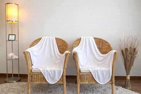 Bambini Baby Receiving Blanket, 100% Cotton Interlock Fabric, 30 x 40 Inches, White, 2 Pack in Kuwait