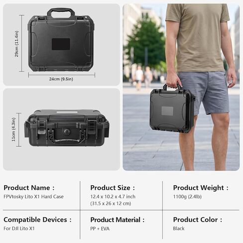 FPVtosky Waterproof Hard Case for Lito X1, Fly More Combo, Compatible with RC 2 Controller, Battery, Charger Hub and Other Accessories[CASE ONLY] in Kuwait