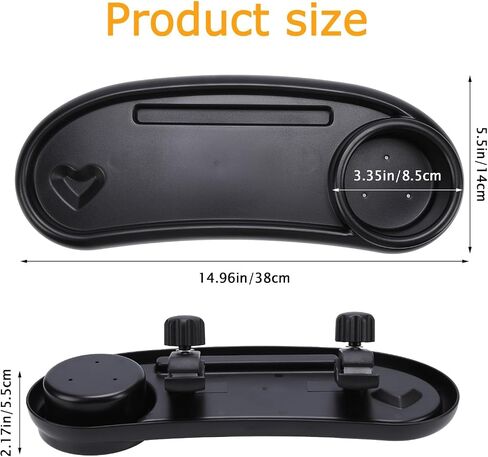 Universal Stroller Snack Tray Compatible with Mockingbird Evenflo Nuna, Adjustable Stroller Tray with Cup Holder & Phone Holder, Stroller Accessory Attachment, Black in Kuwait