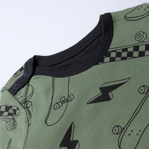HonestBaby Reversible Coverall Organic Cotton for Baby Boys, Girls, Skaters Edge Olive, 24 Months in Kuwait