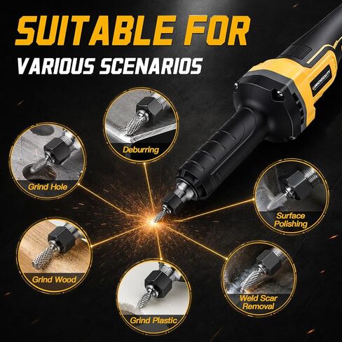 Cordless Die Grinder Compatible with Dewalt 20V Battery(Battery Not Included), Max 25000RPM, 1/4" Collet Variable Speed Battery Powered Rotary Grinder, Portable Rotary Tool for Metal Wood Grind Sand in Kuwait