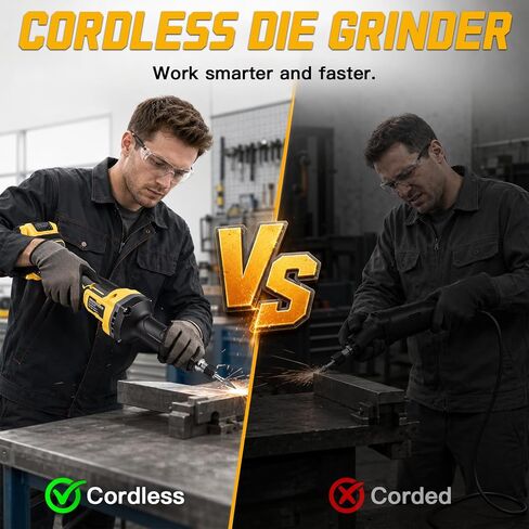 Cordless Die Grinder Compatible with Dewalt 20V Battery(Battery Not Included), Max 25000RPM, 1/4" Collet Variable Speed Battery Powered Rotary Grinder, Portable Rotary Tool for Metal Wood Grind Sand in Kuwait
