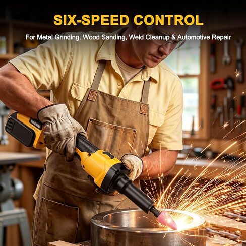 Cordless Die Grinder Compatible With Dewalt 20V MAX Battery, 26500RPM Brushless Motor with 6-Speed Control, 1/4" Collet For Metal Grinding, Wood Sanding, Weld Cleanup & Automotive Repair (NO Battery) in Kuwait