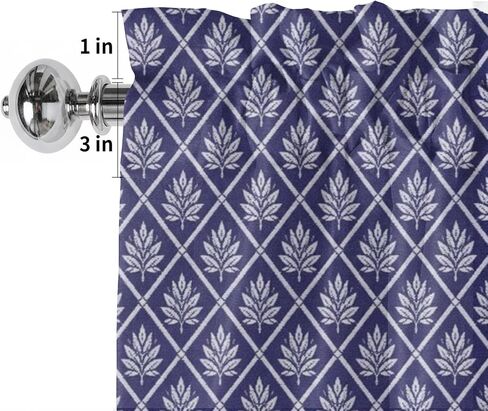 Valances Window Treatment Farmhouse Decor, Rustic Botanical Rod Pocket Valance Curtains for Living Room, Bedroom, Kitchen, Vintage Simple Geometric Pattern Purple 60" W x 18" L - 1 Panel in Kuwait