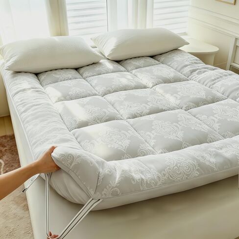 Fluffy Floor Mattress, Warm Mattress Topper, Faux Wool Finish Fluffy Floor Futon Mattress, Super Soft Roll Up Tatami Mat, Foldable & Portable Floor Bed Sleeping Pad, for Gifts in Kuwait