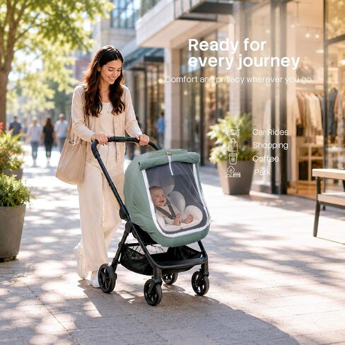 Baby Car Seat Cover, Baby Carseat Cover for Newborn, Muslin Baby Carrier Cover, Breathable Cotton Cover in Kuwait