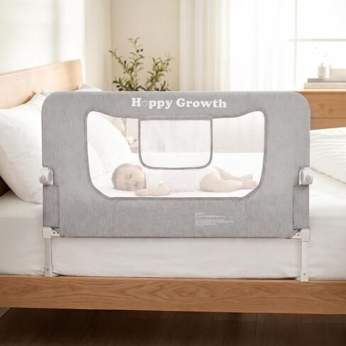 Foldable Bed Rail for Toddlers, Swing Down, 43in Bed Rail Guard with Stability Base, Breathable Child Safety Bed Bumpers, Fits Queen, King, Twin, Full, No Tools Needed (43in) in Kuwait