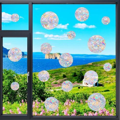 36 pcs of Circular Anti Bird Collision Window Stickers, Rainbow Stickers, Window Stickers, Bird and Window Protection Stickers, Glass Door Safety Stickers in Kuwait