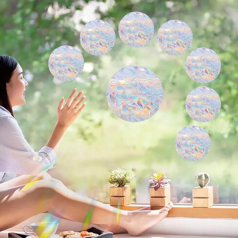 36 pcs of Circular Anti Bird Collision Window Stickers, Rainbow Stickers, Window Stickers, Bird and Window Protection Stickers, Glass Door Safety Stickers in Kuwait