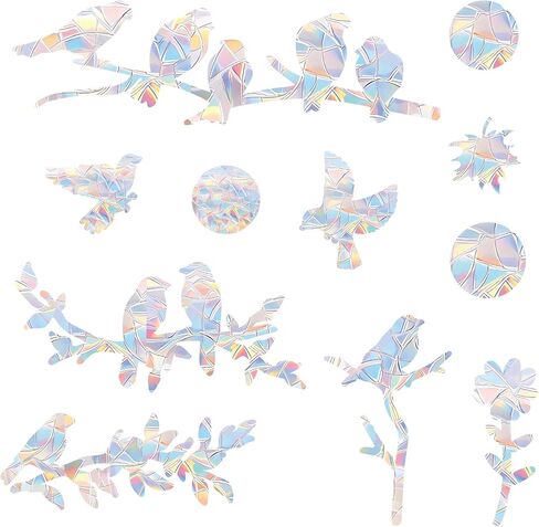 33 PCS Bird Window Strike Prevention Decals, Anti-Collision Window Stickers, Window Clings for Birds, Bird Decals to Prevent Birds from Hitting Windows, Glass Door Bird Safety Stickers in Kuwait