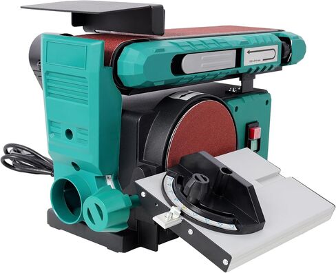 4" x 36" Belt Sander 6" Disc Sander Adjustable Belt Tilt Steel Construction for Woodworking Metalworking Plastic Fabrication Compact Bench 120V/60Hz Top Sanding Tool Green in Kuwait