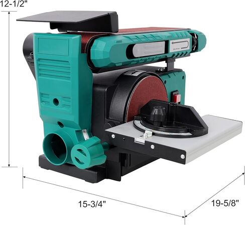 4" x 36" Belt Sander 6" Disc Sander Adjustable Belt Tilt Steel Construction for Woodworking Metalworking Plastic Fabrication Compact Bench 120V/60Hz Top Sanding Tool Green in Kuwait