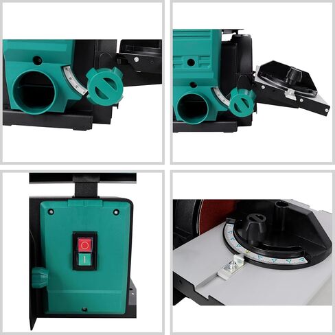 4" x 36" Belt Sander 6" Disc Sander Adjustable Belt Tilt Steel Construction for Woodworking Metalworking Plastic Fabrication Compact Bench 120V/60Hz Top Sanding Tool Green in Kuwait