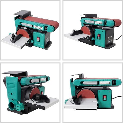 4" x 36" Belt Sander 6" Disc Sander Adjustable Belt Tilt Steel Construction for Woodworking Metalworking Plastic Fabrication Compact Bench 120V/60Hz Top Sanding Tool Green in Kuwait