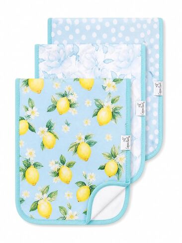 Copper Pearl Premium Baby Burp Cloths - 3-Pack Large Cotton Burp Cloths, Extra Soft Spit Up Rags with 3 Absorbent Layers, Perfect for Baby Boy and Baby Girl Gifts (21" x 10" Size, Melody Set) in Kuwait