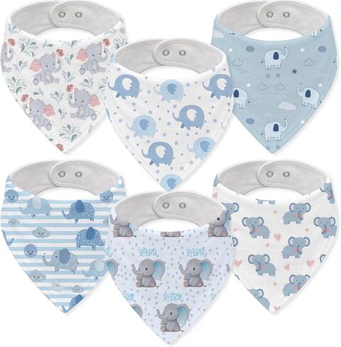 Muslin Baby Bibs Drool Burp Cloths Western Cowboy Cotton Teething Baby Bibs for Boys and Girls Soft Absorbent Baby Burp Cloths with Adjustable Snaps for Newborns Infants in Kuwait