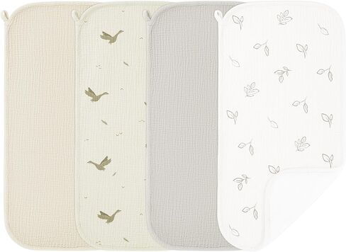Susurration Muslin Burp Cloths, Soft Baby Burping Cloths for Unisex Boys and Girls, Newborn Essentials Large Extra Absorbent Washcloths, 20x10in, 4 Pack in Kuwait