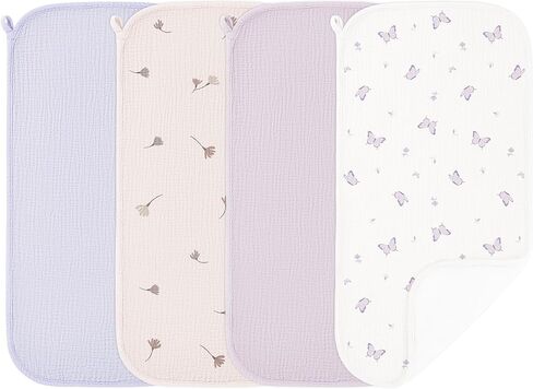 Susurration Muslin Burp Cloths, Soft Baby Burping Cloths for Unisex Boys and Girls, Newborn Essentials Large Extra Absorbent Washcloths, 20x10in, 4 Pack in Kuwait