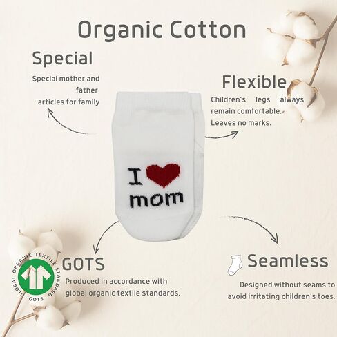 bistyle Baby Socks 0-3 Months, Cotton Baby Socks 0-3 Months Sock with Saying I Love You Dad & Mom Newborn in Kuwait