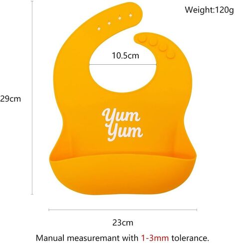 Baby Silicone Bibs 3 Pack, Waterproof BPA-Free Bib for Babies and Toddlers 6-36 Months, Food Catcher Pocket, Adjustable Reusable Feeding Accessory, Easy Clean Baby Led Weaning Essential in Kuwait