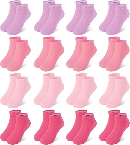 GENTABY 16 Pairs Toddler Socks for Girls Ankle Socks - Soft Low Cut No Show for Kids Aged 1-13 in Kuwait