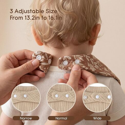 Tunnkit Muslin Baby Bibs, 10 Pack Bandana Bibs, Triangular Bibs | Extra Absorbent for Drooling & Teething, Soft Breathable Muslin Cotton, Newborn & Infant Essentials, Unisex for Boys & Girls in Kuwait