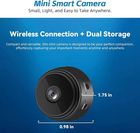 Hidden Camera Mini Spy Camera WiFi 1080P, Wireless Indoor Security Camera with Night Vision & Motion Detection, Nanny Cam for Home Baby Pet Monitor,TF Card Storage (Black) in Kuwait