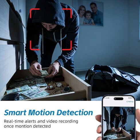 Hidden Camera Mini Spy Camera WiFi 1080P, Wireless Indoor Security Camera with Night Vision & Motion Detection, Nanny Cam for Home Baby Pet Monitor,TF Card Storage (Black) in Kuwait