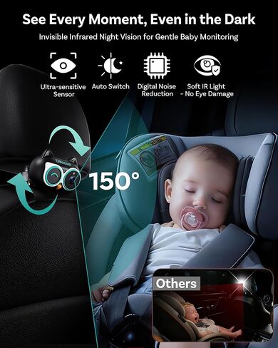 OTTOCAST Baby Car Camera with Wireless CarPlay Adapter | Uses your car’s built-in screen, no extra monitor needed Monitor Baby While Driving in Kuwait